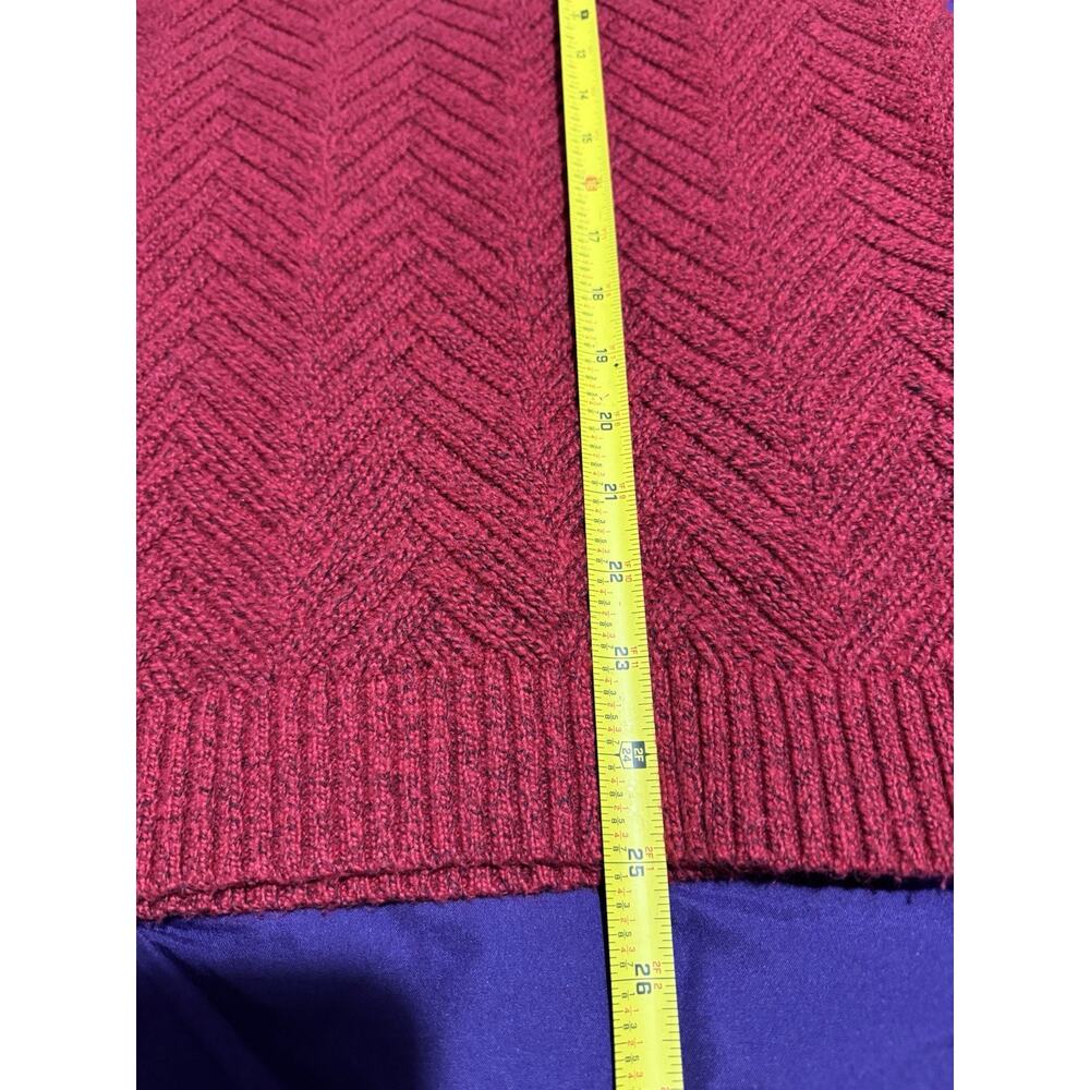 Sonoma Women's Red Long Sleeve V-Neck Sweater Size L Cotton Blend Pullover Knit - Picture 5 of 7